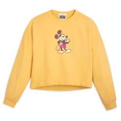 Disney Store Sweatshirt Mickey Genuine Mousewear Jaune Pour Femmes