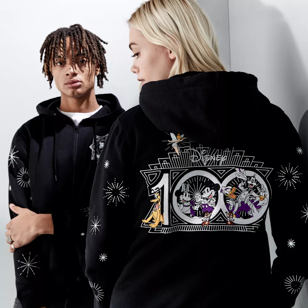 Sweatshirt Mickey Et Ses Amis à Capuche Et Zip Sur L'avant Disney100 Celebration Pour Adultes – Image 3