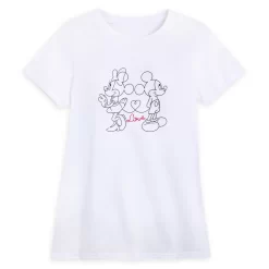 Disney Store T-Shirt Mickey Et Minnie Amoureux Pour Femmes